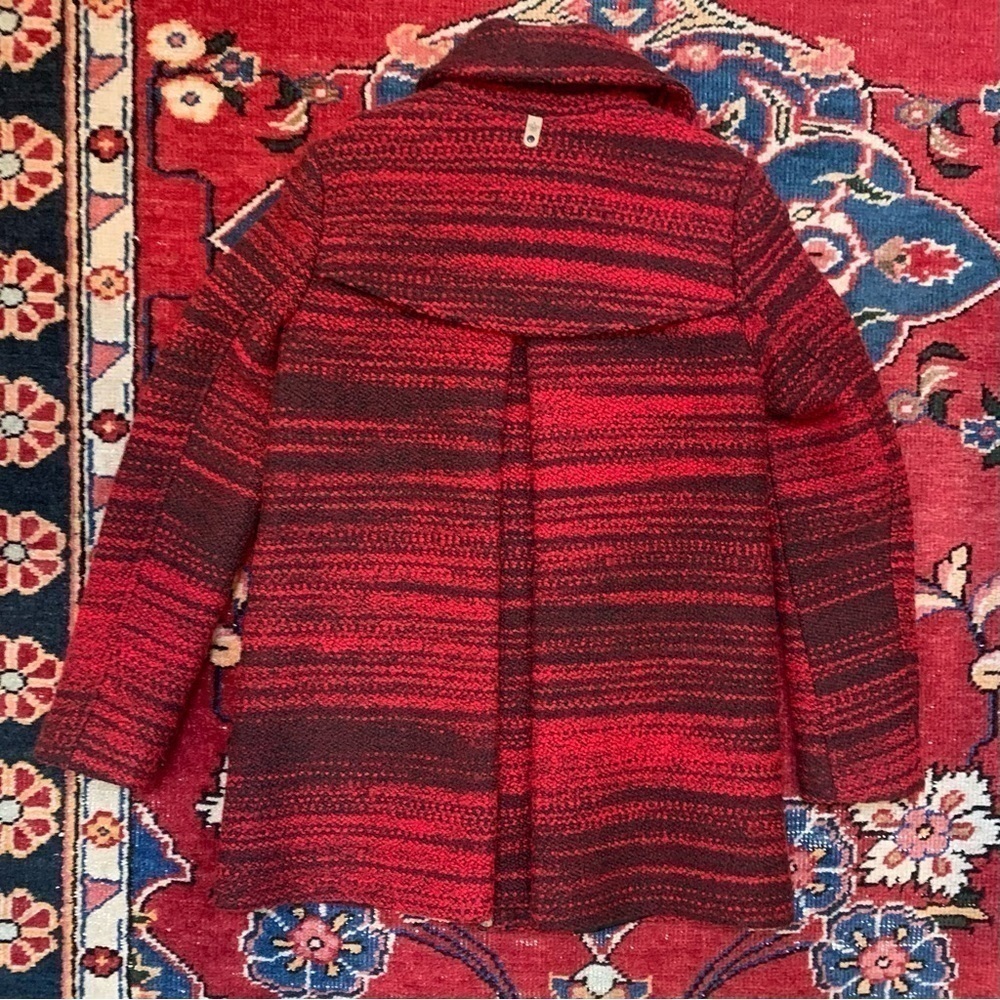 Mackage Marled Wool Blend Leather Trim Coat - Picture 10 of 14